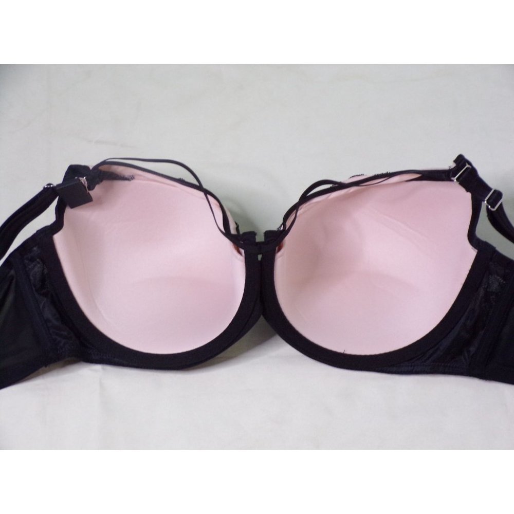 CURVY COUTURE Full Figure Tulip Strappy Lace Push-Up Bra Black 42C #1267 NEW $64 - Picture 8 of 9